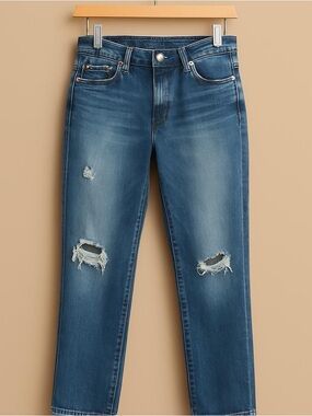 Ag Adriano Goldschmied Faded Ripped Light Blue Skinny Jeans